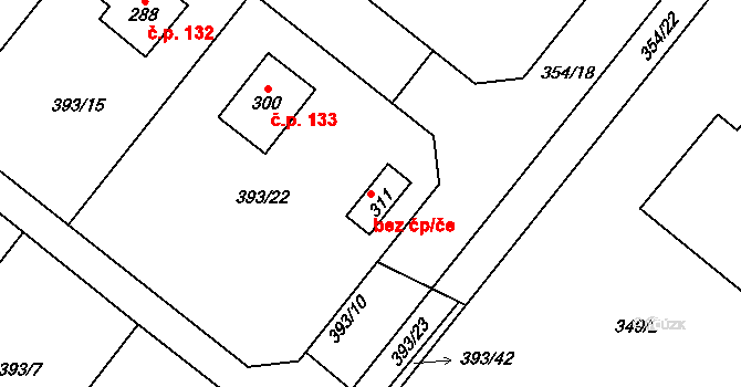 České Heřmanice 89647823 na parcele st. 311 v KÚ České Heřmanice, Katastrální mapa