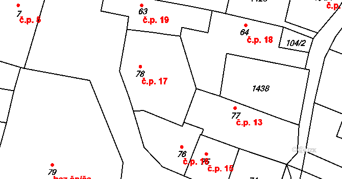 Libochovany 17 na parcele st. 78 v KÚ Libochovany, Katastrální mapa