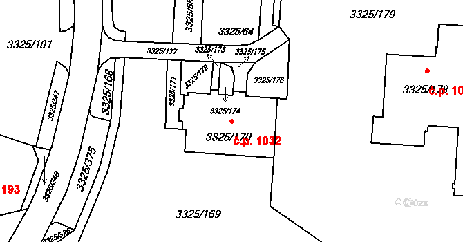 Lutyně 1032, Orlová na parcele st. 3325/170 v KÚ Horní Lutyně, Katastrální mapa
