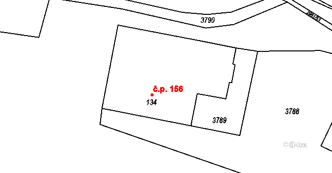 Dlouhá Loučka 156 na parcele st. 134 v KÚ Dlouhá Loučka, Katastrální mapa