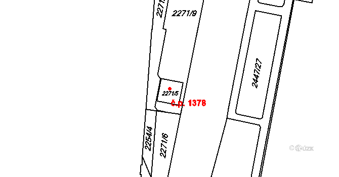 Liberec I-Staré Město 1378, Liberec na parcele st. 2271/5 v KÚ Liberec, Katastrální mapa