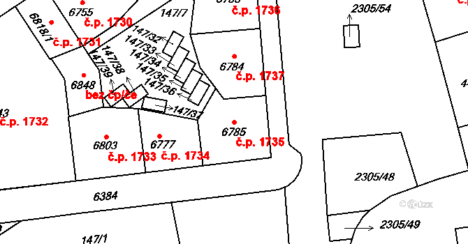 Beroun-Město 1735, Beroun na parcele st. 6785 v KÚ Beroun, Katastrální mapa