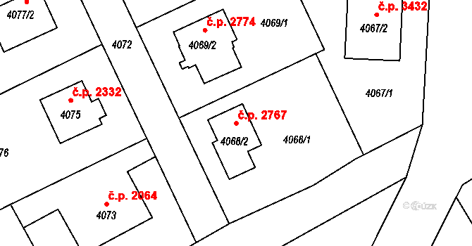 Varnsdorf 2767 na parcele st. 4068/2 v KÚ Varnsdorf, Katastrální mapa