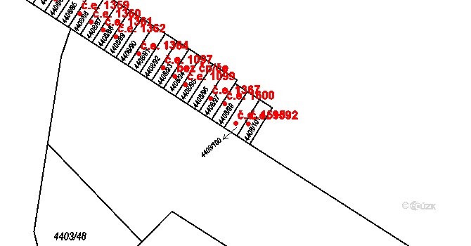 Znojmo 1593 na parcele st. 4408/100 v KÚ Znojmo-město, Katastrální mapa