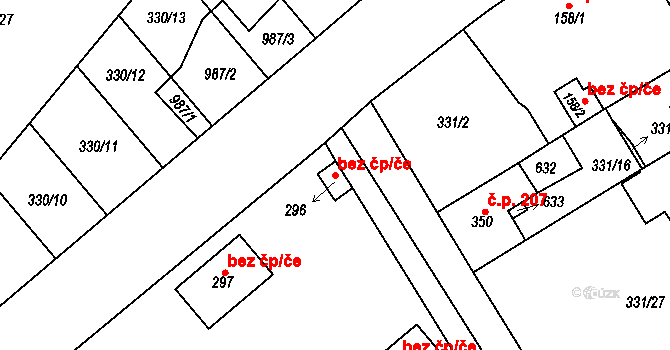 Neratovice 39371824 na parcele st. 296 v KÚ Lobkovice, Katastrální mapa