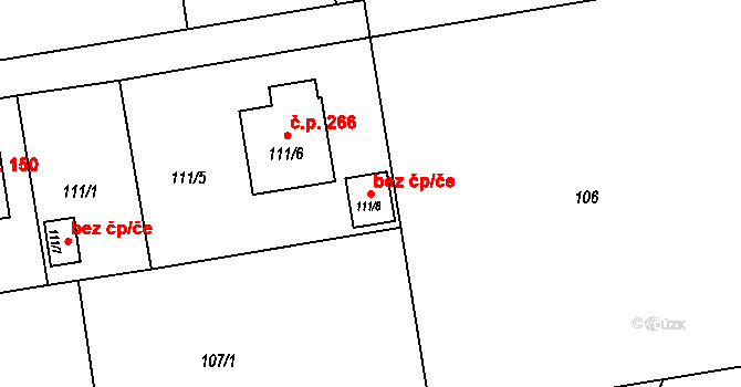 Hlučín 41453824 na parcele st. 111/8 v KÚ Bobrovníky, Katastrální mapa