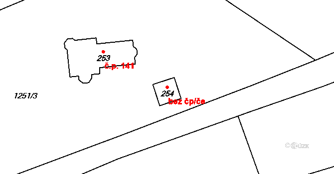 Lutonina 42419824 na parcele st. 254 v KÚ Lutonina, Katastrální mapa