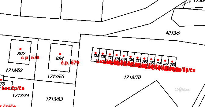 Lomnice nad Lužnicí 42859824 na parcele st. 756 v KÚ Lomnice nad Lužnicí, Katastrální mapa