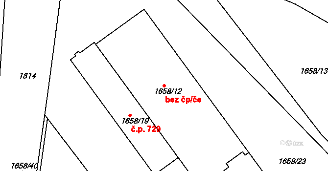 Ořechov 42894824 na parcele st. 1658/12 v KÚ Ořechov, Katastrální mapa