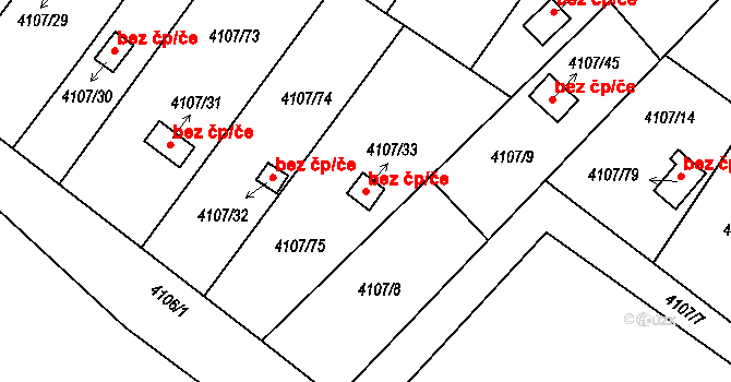 Sokolov 42969824 na parcele st. 4107/33 v KÚ Sokolov, Katastrální mapa