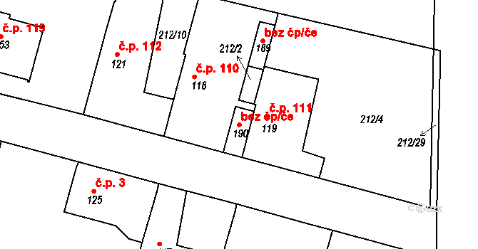 Libotenice 43067824 na parcele st. 190 v KÚ Libotenice, Katastrální mapa