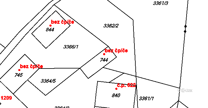 Kořenov 43461824 na parcele st. 744 v KÚ Příchovice u Kořenova, Katastrální mapa