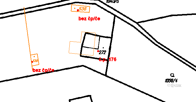Lopeník 176 na parcele st. 272 v KÚ Lopeník, Katastrální mapa