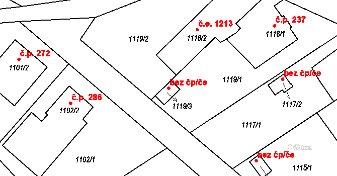 Olomučany 48964824 na parcele st. 1119/3 v KÚ Olomučany, Katastrální mapa