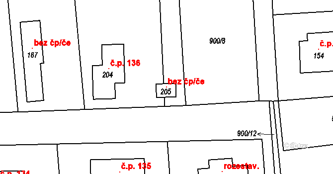 Vřeskovice 98253824 na parcele st. 205 v KÚ Vřeskovice, Katastrální mapa