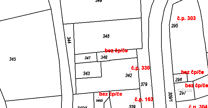 Borkovany 99040824 na parcele st. 346 v KÚ Borkovany, Katastrální mapa