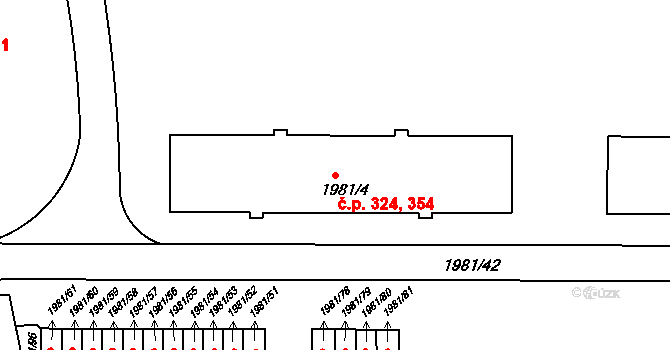 Přerov I-Město 324,354, Přerov na parcele st. 1981/4 v KÚ Přerov, Katastrální mapa