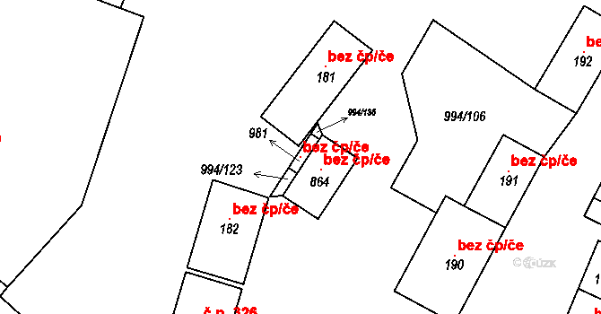 Jevišovice 121663825 na parcele st. 981 v KÚ Jevišovice, Katastrální mapa
