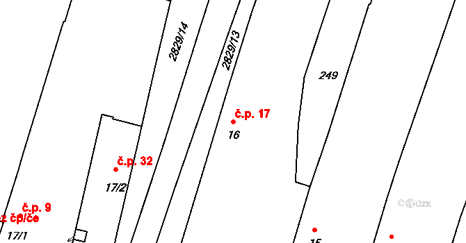 Plástovice 17, Sedlec na parcele st. 16 v KÚ Plástovice, Katastrální mapa