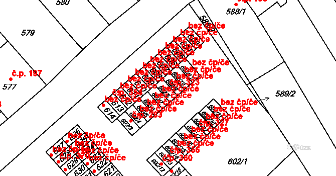 Přerov VI-Újezdec 323, Přerov na parcele st. 602/8 v KÚ Újezdec u Přerova, Katastrální mapa