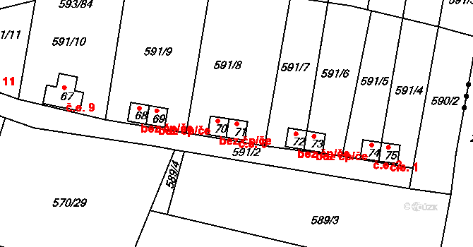 Kašina Hora 5, Záhoří na parcele st. 71 v KÚ Kašina Hora, Katastrální mapa