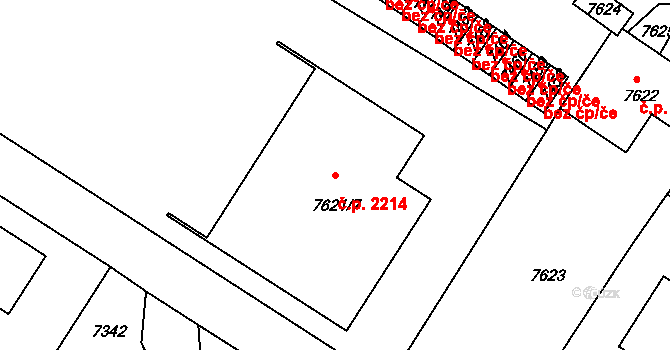 Žďár nad Sázavou 1 2214, Žďár nad Sázavou na parcele st. 7621/7 v KÚ Město Žďár, Katastrální mapa