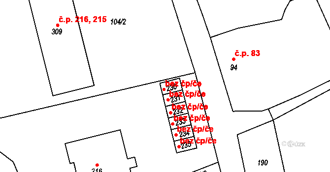 Krušovice 38581825 na parcele st. 230 v KÚ Krušovice, Katastrální mapa