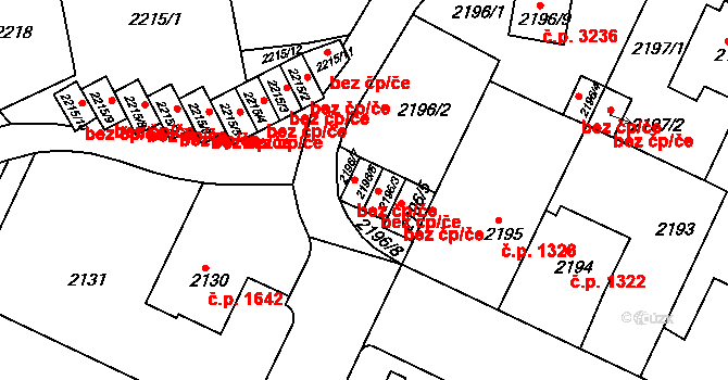 Teplice 39142825 na parcele st. 2196/6 v KÚ Teplice, Katastrální mapa