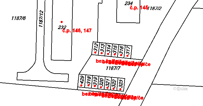 Žinkovy 42578825 na parcele st. 313 v KÚ Žinkovy, Katastrální mapa