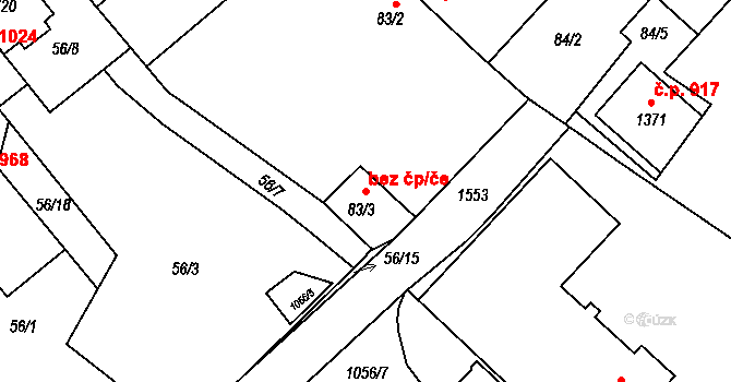 Náměšť nad Oslavou 48712825 na parcele st. 83/3 v KÚ Náměšť nad Oslavou, Katastrální mapa