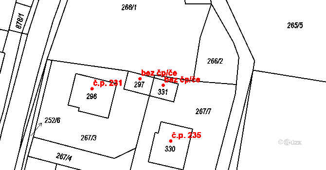 Hořepník 49111825 na parcele st. 331 v KÚ Hořepník, Katastrální mapa