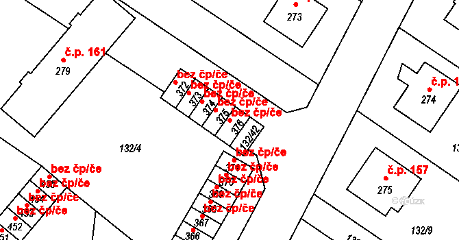 Červené Janovice 49875825 na parcele st. 376 v KÚ Červené Janovice, Katastrální mapa