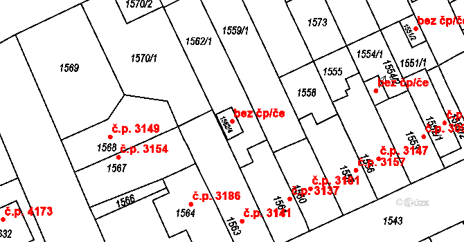 Chomutov 87899825 na parcele st. 1562/4 v KÚ Chomutov II, Katastrální mapa