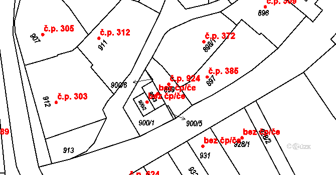 Klobouky u Brna 924 na parcele st. 899 v KÚ Klobouky u Brna, Katastrální mapa