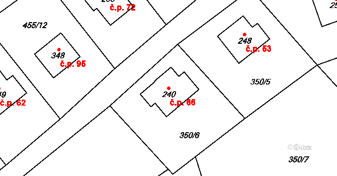 Chutnovka 66, Mírová pod Kozákovem na parcele st. 240 v KÚ Sekerkovy Loučky, Katastrální mapa