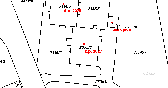 Šternberk 2027 na parcele st. 2335/3 v KÚ Šternberk, Katastrální mapa