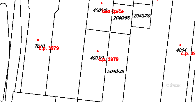Hodonín 3978 na parcele st. 4003/1 v KÚ Hodonín, Katastrální mapa