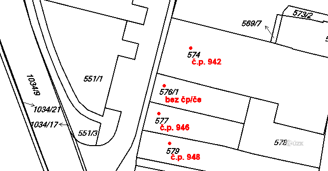 Brumov-Bylnice 30627826 na parcele st. 576/1 v KÚ Brumov, Katastrální mapa