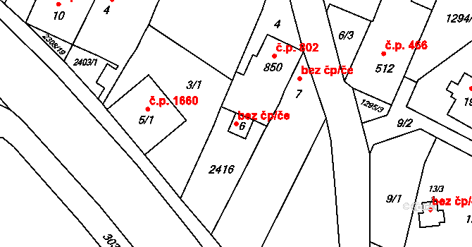 Opava 38080826 na parcele st. 6 v KÚ Kateřinky u Opavy, Katastrální mapa