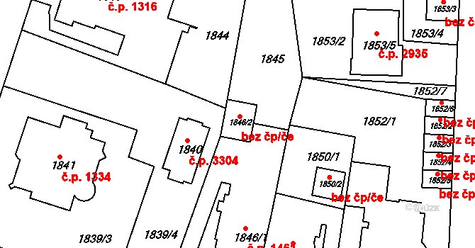 Teplice 39156826 na parcele st. 1846/2 v KÚ Teplice, Katastrální mapa