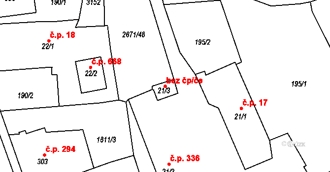 Černilov 40243826 na parcele st. 21/3 v KÚ Černilov, Katastrální mapa