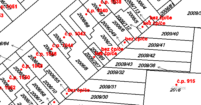 Hustopeče 40648826 na parcele st. 2006/89 v KÚ Hustopeče u Brna, Katastrální mapa