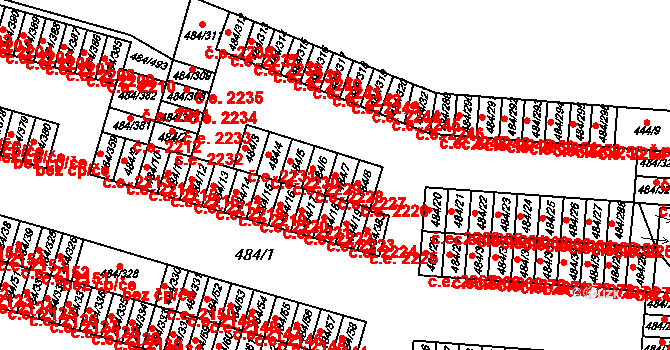 Havířov 42060826 na parcele st. 484/7 v KÚ Bludovice, Katastrální mapa