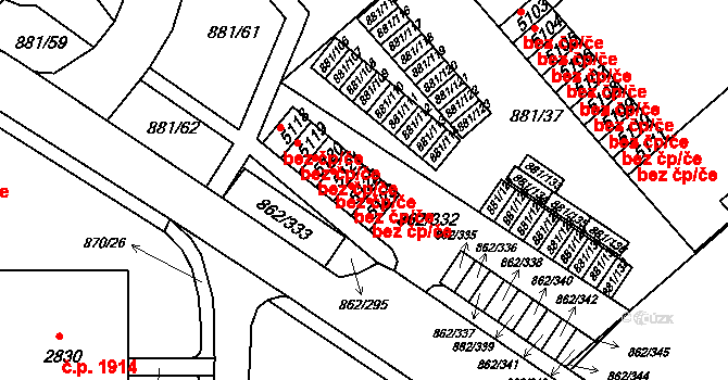 Blansko 42500826 na parcele st. 5122 v KÚ Blansko, Katastrální mapa