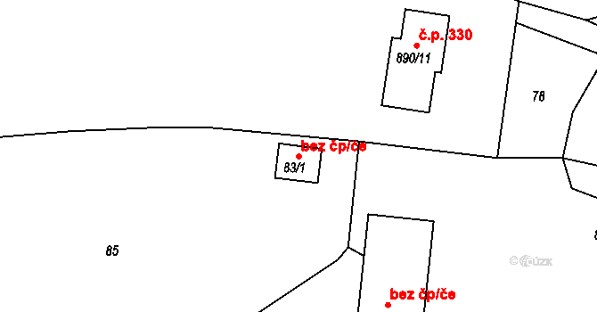Jasenná 46498826 na parcele st. 83/1 v KÚ Jasenná, Katastrální mapa