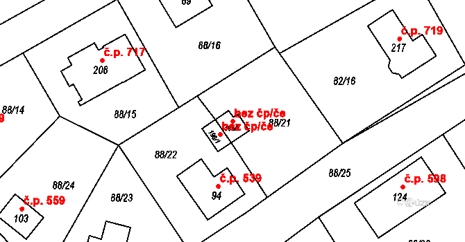 Chrastava 47007826 na parcele st. 198/2 v KÚ Chrastava II, Katastrální mapa