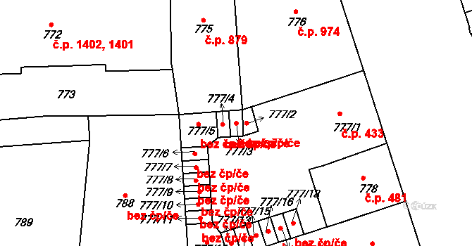Praha 48234826 na parcele st. 777/3 v KÚ Vršovice, Katastrální mapa