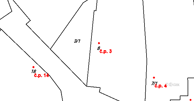 Sedlec 3, Žebrák na parcele st. 8 v KÚ Sedlec u Žebráku, Katastrální mapa