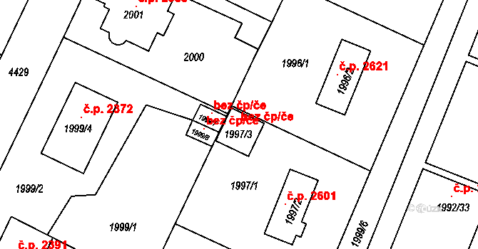 Teplice 78355826 na parcele st. 1997/3 v KÚ Teplice, Katastrální mapa