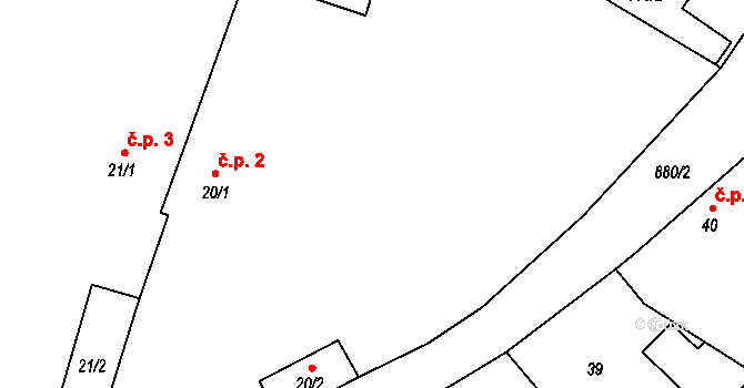 Zderaz 2, Kolešovice na parcele st. 20/1 v KÚ Zderaz u Kolešovic, Katastrální mapa